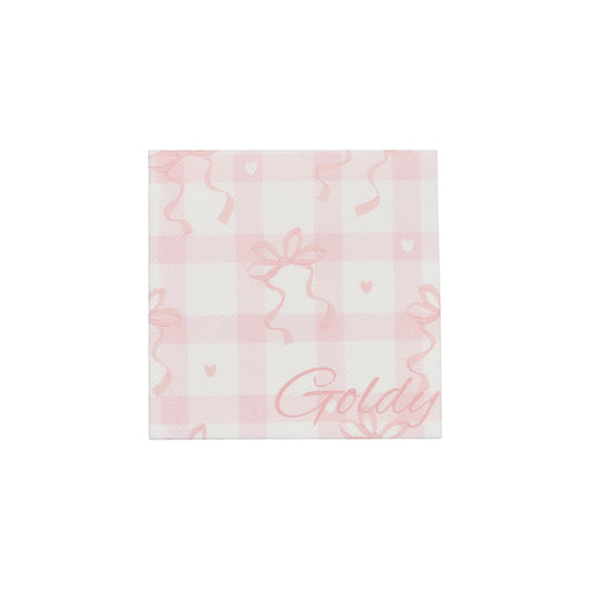 Plaid Bow Cocktail Napkin
